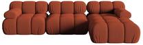 Modulinė sofa Micadoni Bellis 3D, oranžinė sp., dešininė, 282 x 155 cm x 64 cm