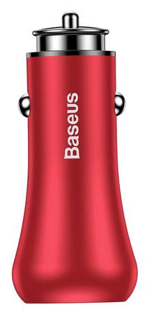 Automobilinis įkroviklis Baseus, 2 x USB, raudona sp.