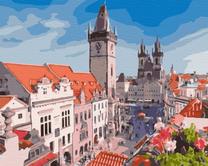 Tapymas pagal skaičius Brushme View of Prague, įvairių spalvų