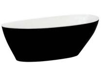 Vanna, brīvi novietots Besco Goya, 142 cm x 62 cm x 61 cm, ovāla, balta krās./melna krās.
