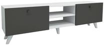 ТВ стол Kalune Design Veco, антрацитовый цв./белый цв., 140 см x 31.6 см x 42 см