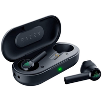 Belaidės žaidimų ausinės Razer Hammerhead True Microphone, juoda sp./žalia sp.