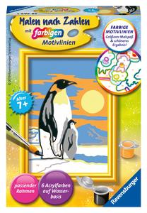 Glezna pēc numuriem Ravensburger Painting by Numbers Penguin, daudzkrāsaina