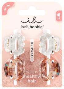 Matu sprādzes Invisibobble Clipstar Petit Bijoux, brūna krās./balta krās., 4 gab.