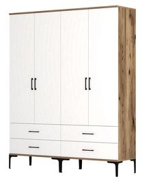 Spinta Kalune Design Kumsal TT, balta sp./riešuto sp., 47.5 cm x 160 cm x 201.4 cm