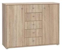 Komoda Forte Tempra 2, šviesiai ruda sp., 85.5 cm x 108.8 cm x 34.8 cm