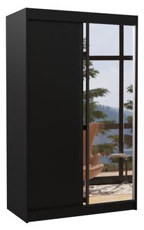Шкаф ADRK Rewena 120, черный цв., 58 см x 120 см x 200 см, с зеркалом