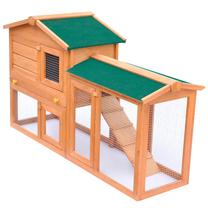 Grauzēju būris VLX Rabbit Hutch, 140 cm x 46 cm x 85 cm, brūna krās./zaļa krās.