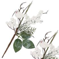 Ziemassvētku zariņš Springos, balta krās./zaļa krās., 25.5 cm x 7.5 cm