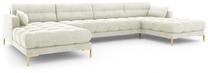 Sofa Micadoni Home Mamaia Velvet Panoramic, šviesiai ruda sp., 383 x 185 cm x 75 cm