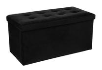 Pufas Atmosphera Velvet, juoda sp., 76 cm x 38 cm x 38 cm