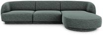 Kampinė sofa Micadoni Home Miley Chenille 4 Seats, žalia sp., dešininė, 259 x 155 cm x 74 cm
