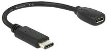 Адаптер Delock USB to USB-micro Micro USB female, USB 2.0 B male, 0.15 м, черный цв.