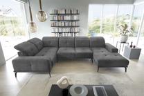 Kampinė sofa Neviro Loco 06, šviesiai pilka sp., kairinė, 201 x 350 cm x 77 cm