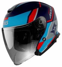 Motociklininko šalmas Axxis Mirage SV Damasko C7, M (57-58 cm), mėlyna sp./juoda sp./raudona sp.
