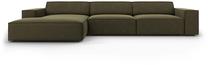 Kampinė sofa Micadoni Home Jodie 4 Seats, žalia sp., kairinė, 284 x 166 cm x 70 cm
