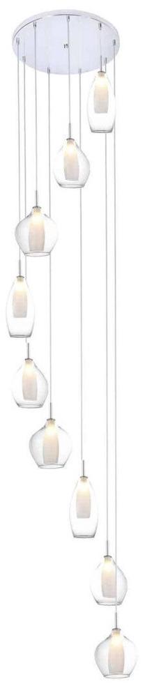 Valgusti rippuv AZzardo Milano AZ3102, G9, 9 x 40 W, läbipaistev v. / kroom v.
