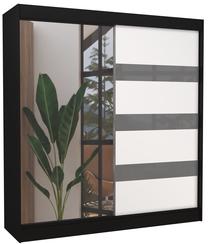 Spinta ADRK Toura 200, balta sp./juoda sp./pilka sp., 61 cm x 200 cm x 215 cm, su veidrodžiu