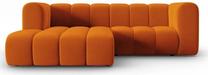 Kampinė sofa Micadoni Home Lupine Velvet, oranžinė sp., kairinė, 228 x 175 cm x 70 cm