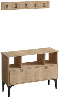 Prieškambario baldų komplektas Kalune Design Daisy, vidaus, juoda sp./riešuto sp.