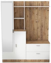 Prieškambario baldų komplektas Kalune Design DD5 - AW, vidaus, ruda sp./balta sp.