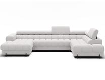 Kampinė sofa - lova Feraria Royal 01, balta sp., dešininė, 202 x 358 cm x 93 cm