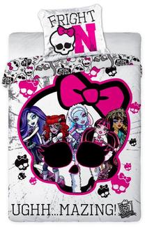 Bērnu gultas veļas komplekts Faro Tekstylia Disney Monster High, melna krās./rozā krās., 160 x 200 cm