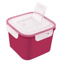 Konteiner toidu jaoks Branq Lunch Box Q-lock Go 73056, 1.6 l, 15.8 cm x 15.8 cm, läbipaistev v./roosa v.
