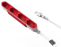 Удлинитель Allocacoc 9101/PB4SEU, 1.5 м, 4 розетки, белый цв./красный цв.