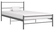 Lova viengulė VLX Bed Frame 284685, 100 x 200 cm, pilka, be čiužinio, su grotelėmis