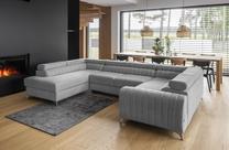 Kampinė sofa Louis Gojo 4, šviesiai pilka sp., kairinė, 202 x 347 cm x 92 cm