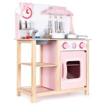 Rotaļu virtuve EcoToys Wooden Kitchen, rozā krās.