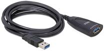 Pagarinātājs Delock USB 3.0 USB 3.0 A male, USB 3.0 A female, 5 m, melna krās.