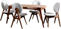 Valgomojo komplektas Kalune Design Touch, kreminė sp./riešuto sp.