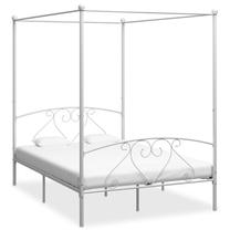 Lova dvigulė VLX Metal 284429, 140 x 200 cm, balta sp., be čiužinio, su grotelėmis