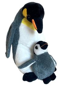 Pliušinis žaislas Beppe Penguin With Baby 13878, balta sp./juoda sp./pilka sp., 20 cm