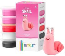 Veidošanas pasta Hey Clay Snail, balta krās./melna krās./sarkana krās., 75 g