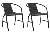 Lauko kėdžių rinkinys VLX Garden Chair 312494, juoda sp., 62 cm x 55 cm x 74 cm, 2 vnt.