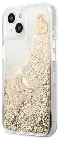 Telefona vāciņš Guess Glitter Charms Apple iPhone 13, caurspīdīga krās./zelta krās., Apple