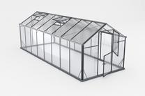Теплица Gampre Sanus Hybrid L-12, закаленное стекло, 5.70 x 2.20 м, 6 мм, графитовый цв.