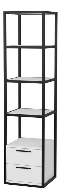 Pastatoma lentyna Kalune Design Robbins 322RTC1117, balta sp./juoda sp., 160 cm x 39 cm x 39 cm
