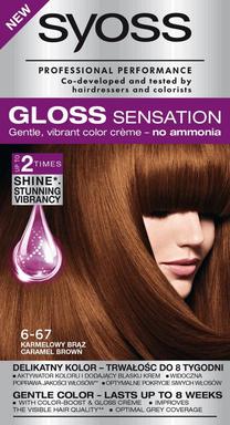 Matu krāsa Syoss Gloss Sensation, caramel brown krās., Caramel Brown 6-67, 115 ml