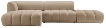 Modulinė sofa Micadoni Harry Velvet, smėlio ruda sp., kairinė, 317 x 160 cm x 72 cm