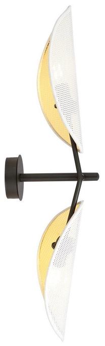Lampa sienas Emibig Vene K2 1159/K2, E14, 2 x 10 W, zelta krās./balta krās. / melna krās.