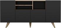 Komoda Kalune Design Sansa 506MNR1310, juoda sp./riešuto sp., 75 cm x 160 cm x 42 cm