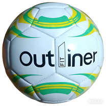 Futbolo kamuolys Outliner, 4 dydis, balta sp./geltona sp./žalia sp.