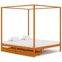 Lova dvigulė VLX Solid Pine Wood, 160 x 200 cm, be čiužinio, su grotelėmis