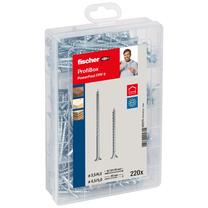 Medsraigčių rinkinys, įsukami į medį Fischer ProfiBox, 5 x 60 mm, sidabro sp., 220 vnt.