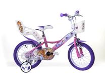 Vaikiškas dviratukas su papildomais ratukais, vaikų Dino Bikes Winx, balta sp./rožinė sp./violetinė sp., 16"