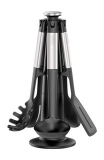 Virtuvės reikmenų rinkinys, su stovu Joseph Joseph Elevate, 23 cm, 35 cm, sidabro sp./juoda sp., 6 vnt.